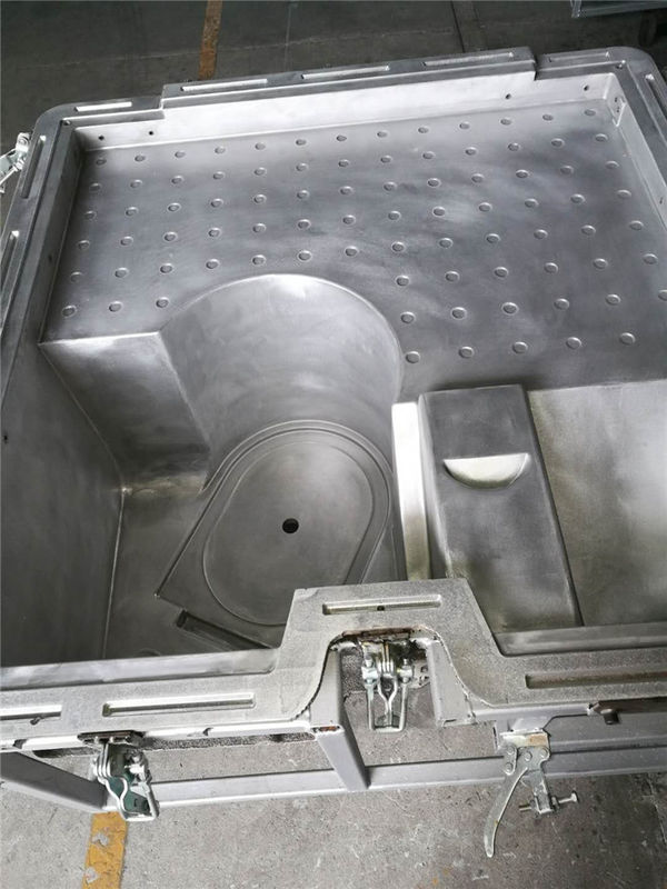 A356 6061t6 Aluminum Rotational Molds With Matte Surface Texture For Seated Portable Toliet